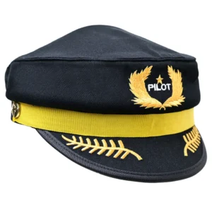 Customized airline pilot caps embroidery visor peaked cap