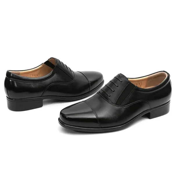 Fashionable Good Quality Shine Leather Black Safety Officer Shoes