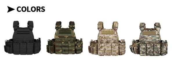 tactical vest with insert bulletproof plates colors